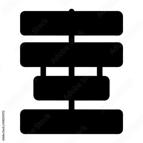 Hierarchical diagram in black with rounded rectangles and vertical connectors