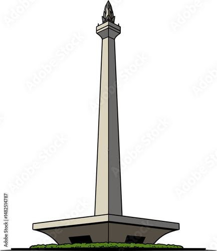 Majestic Monument A Detailed Illustration of a Tall National Landmark