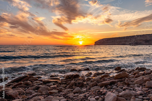 sunset over the sea in Cyprus..