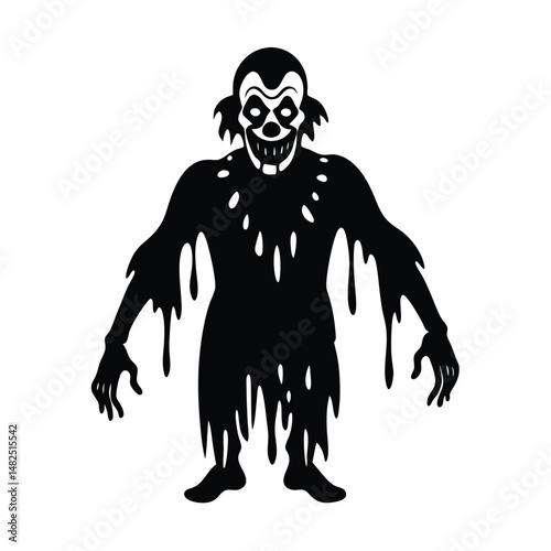 clown zombie slime on white