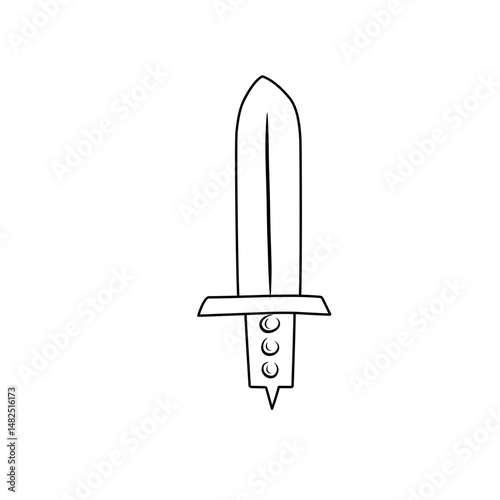 sketch the outline of the sword