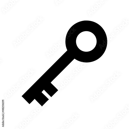 Simple black key icon, for websites and apps