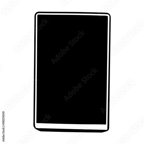 Stylized Black Hardcover Book Icon Design with Clean White Outline