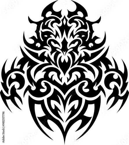 Tribal Tattoo Design Fierce Creature with Intricate Details