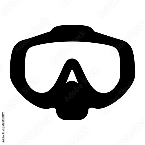 Silhouette of a Scuba Diving Mask for Underwater Exploration Activities