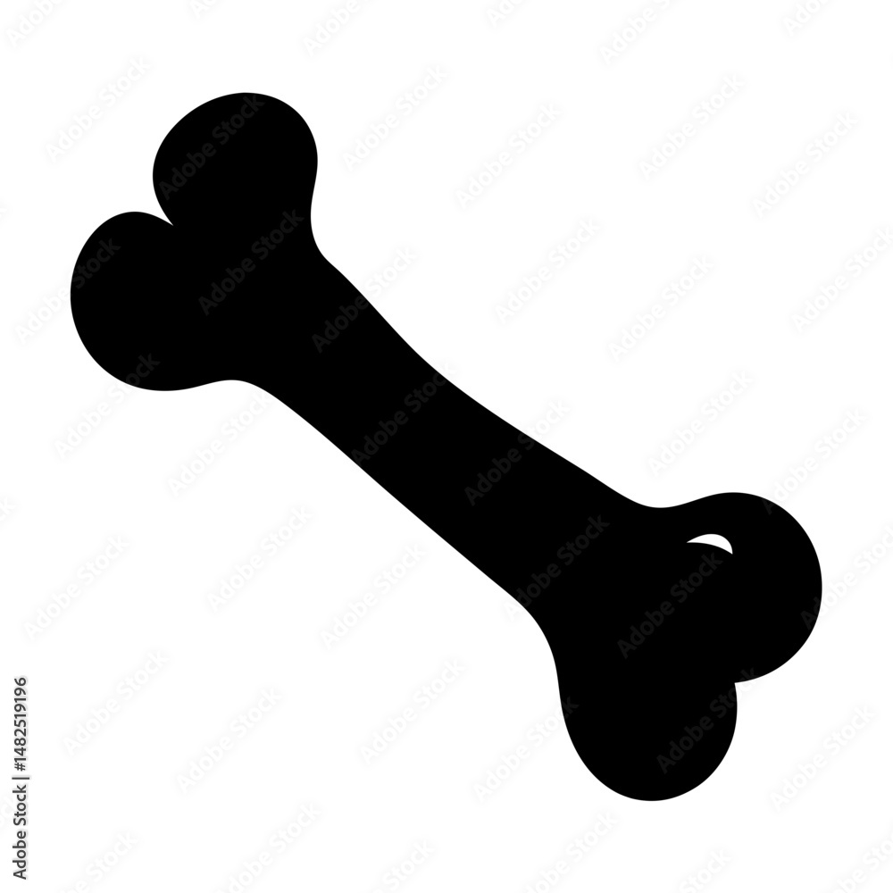 Obraz premium Silhouette of a dog bone treat on a white background