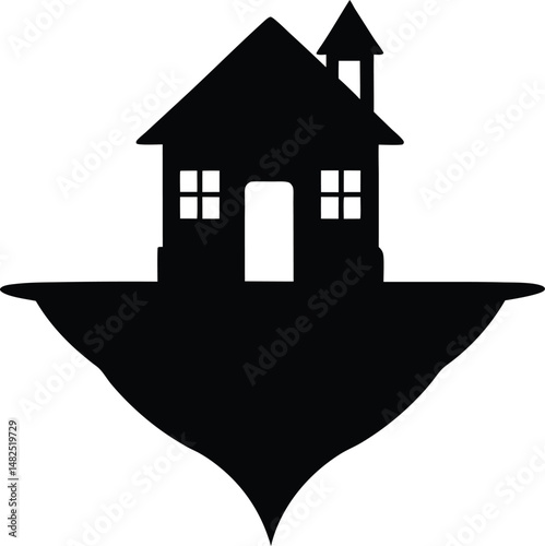 Upside Down House silhouette 
