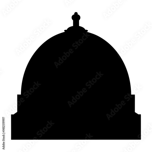 Silhouette of a Dome Structure for Architectural or Governmental Buildings