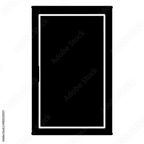 A black rectangle with a white border inside, emphasizing contrast and simplicity