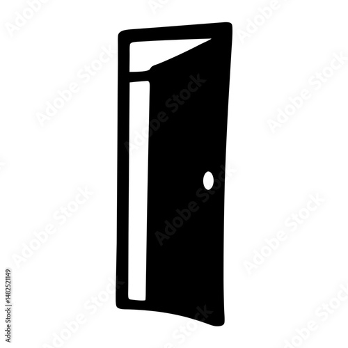 Stylized vector illustration of an open door, symbolic of opportunity and access