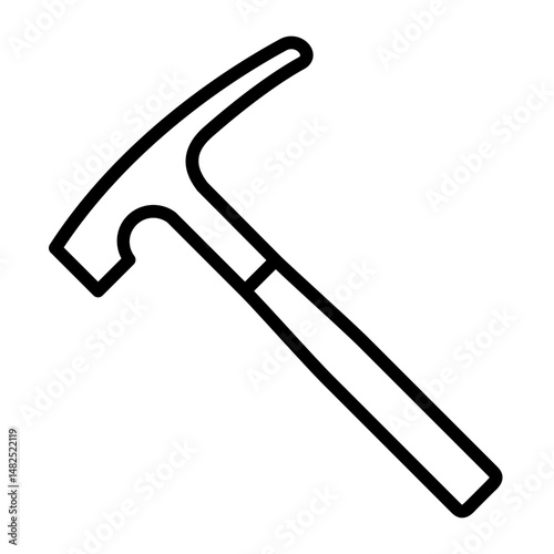 brick hammer icon in outline style