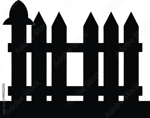 black and white wooden fence