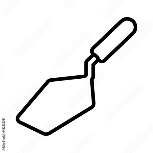 bucket trowel icon in outline style