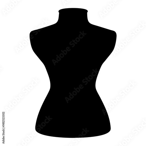 Silhouette of a classic female dressmakers mannequin or tailor's dummy form