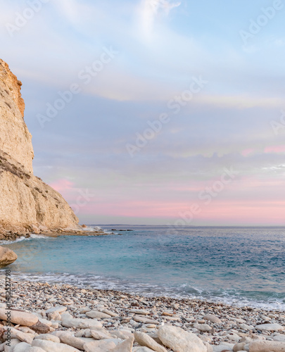 Dramatic Sunset Highlights Azure Ocean Beauty.
