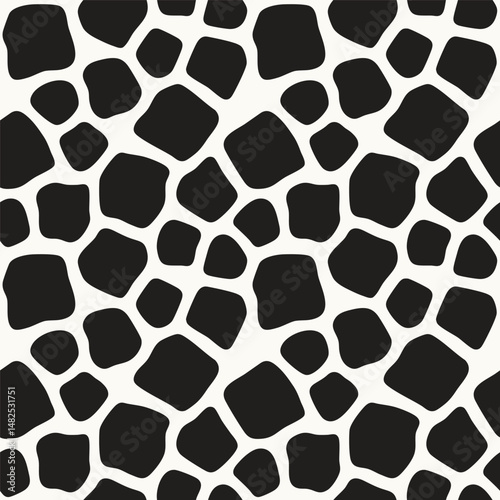 Vector seamless pattern. Modern stylish texture. Repeating creative tiles with hand-drawn careless shapes. Monochrome creative print. Contemporary graphic design.