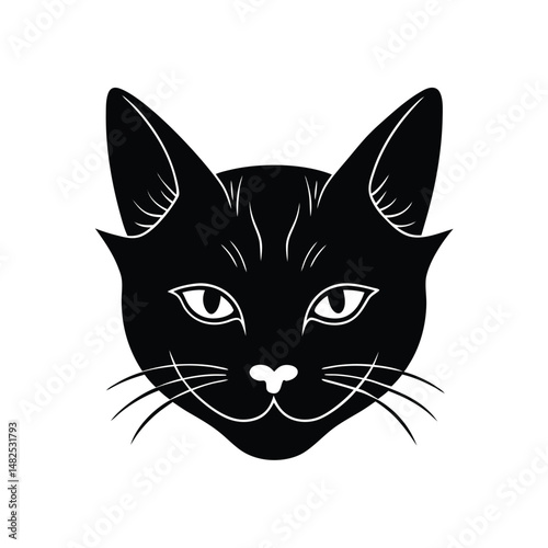 cat head with devil horns