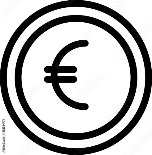 euro icon and vector illustration