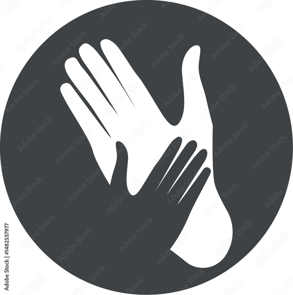 Fototapeta premium white hand logo vector on black background