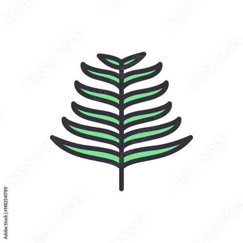 Minimalist Frond Illustration With Transparent Backdrop For Creative Design