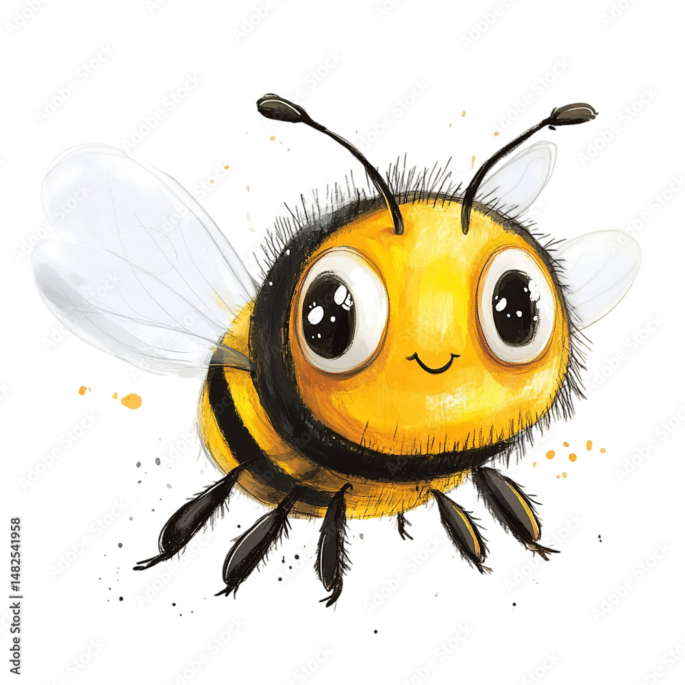 Obraz premium Cute Cartoon Bee Face transparent background