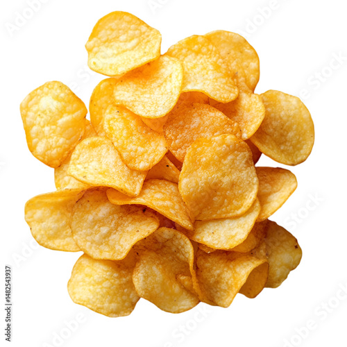 Crispy Potato Chips Delicious Snack Golden Yellow
