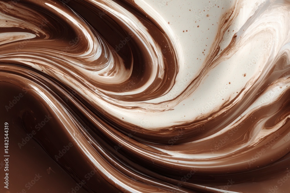 Chocolate Swirl: An Abstract Fluid Painting in Brown and Cream Chocolate Swirl: An Abstract Fluid Painting in Brown and Cream