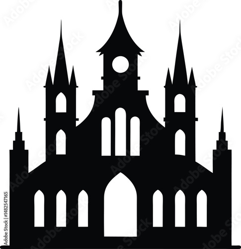 church silhouette vector