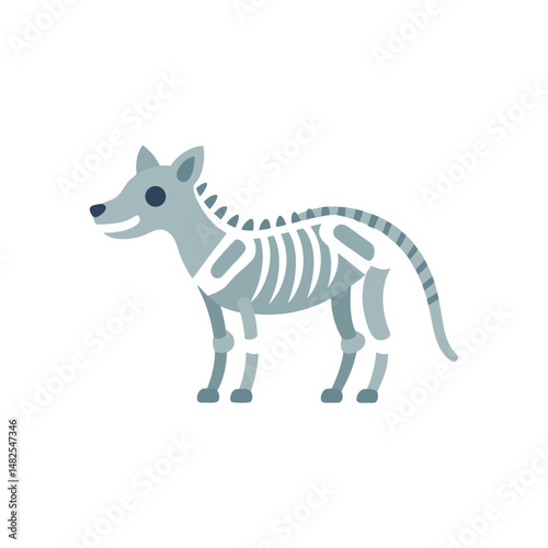 Flat and Minimal a wild animal Skeletons logo vector illustration isolated on white background
