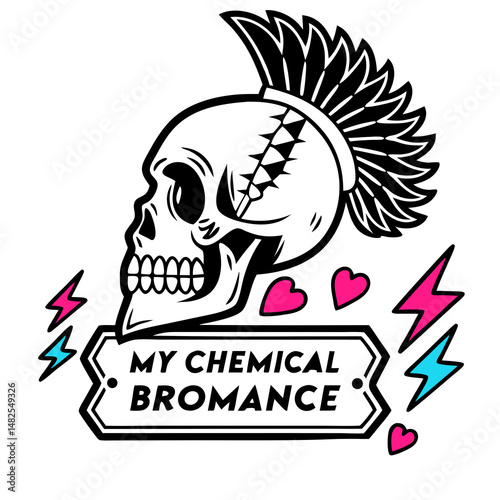 Retro 2000s Pop Punk Emo Heartbreak Wings Logo