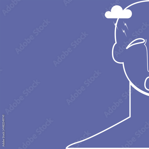 the concept of a new trend in men's mental health. The image of a man oppressed by life's difficulties. Psychological help for people
