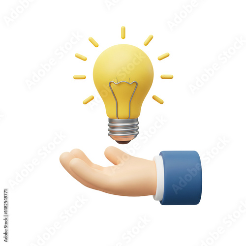 Arm Holding Light Bulb Idea Innovation Solution Creativity Bright