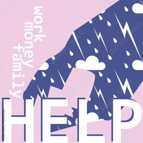 the concept of a new trend in men's mental health. The image of a man oppressed by life's difficulties. Psychological help for people
