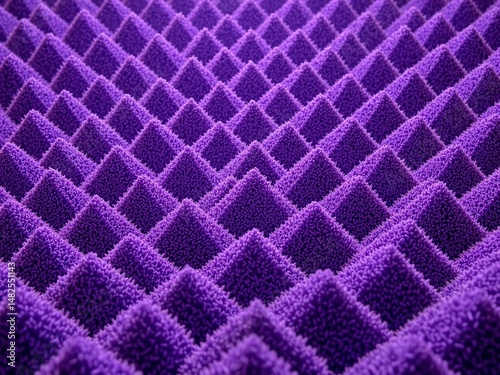 Artistic Music Studio Soundproofing Foam, Purple Pyramid Design