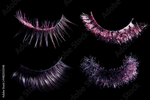 Obraz na płótnie A set of false eyelashes in different styles and volumes w salonie
