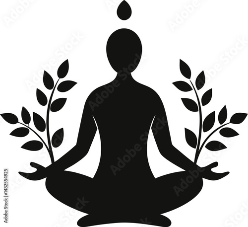silhouette of yoga