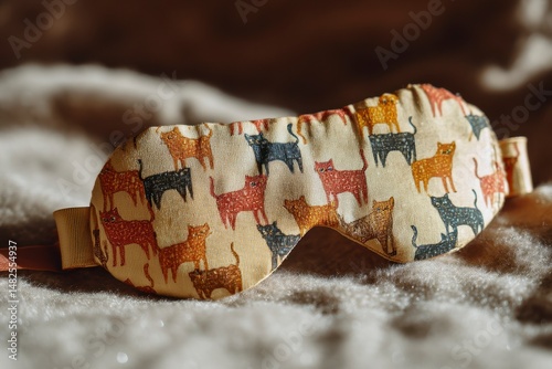 Sleep mask with cat pattern