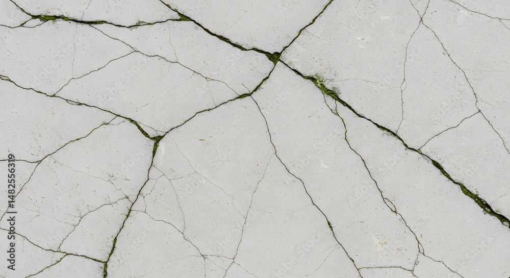 Obraz premium Cracked Surface: A detailed view of a fractured surface, a network of fissures weaving intricate patterns, and adding textures. This image will convey the effects of time and weathering.