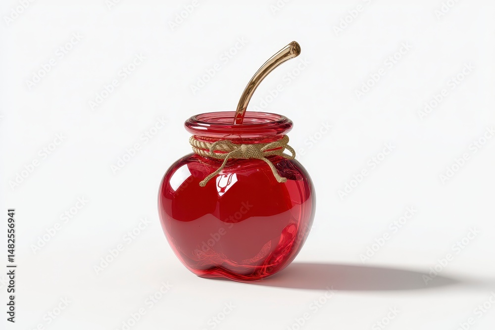 Cherry shaped jar mockup isolated on white background