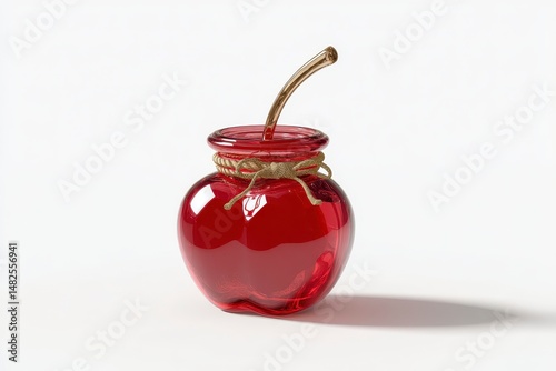 Cherry shaped jar mockup isolated on white background