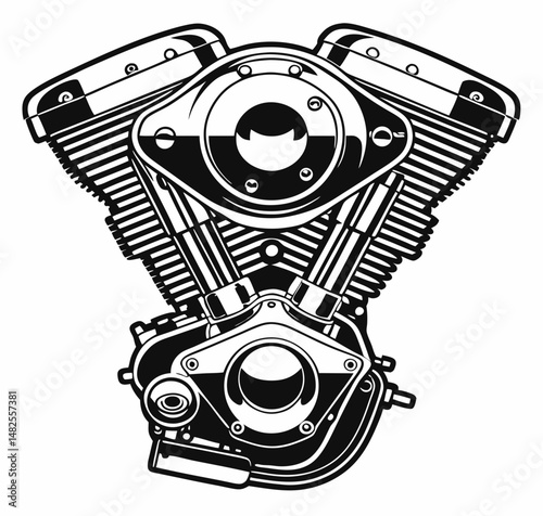  motorcycle engine illustration  vector