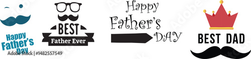set of father and day elements, vector illustration, father's day svg files 