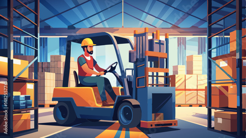 forklift operator in warehouse