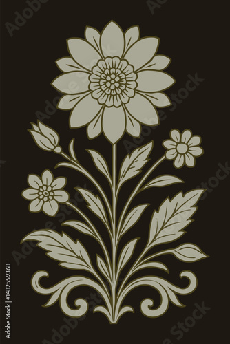 Seamless floral wall pattern of the Mughal era
Pattern on the palace, Jaipur, Mughal Traditional colorful arch gate vector pattern, Mughal floral traditional ornament with an arch and a motif borders