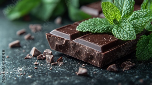 Dark Chocolate with Fresh Mint Leaves: A Delightful Treat