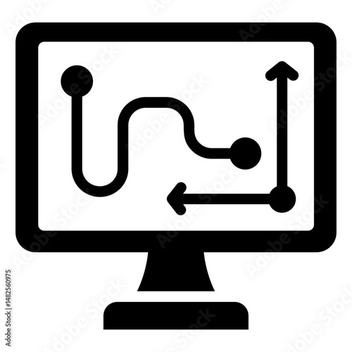 Motion Path Glyph Icon