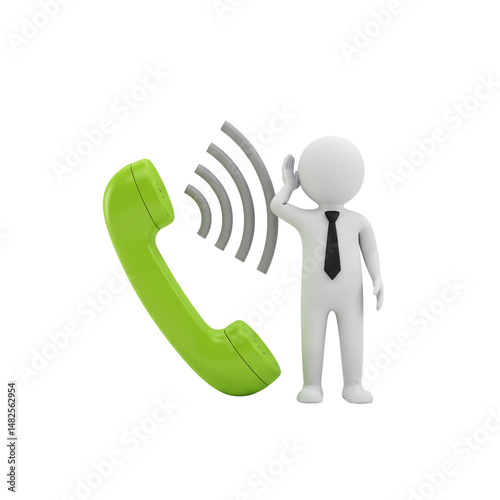 Man Telephone Call Center Support Service Communication Assistance