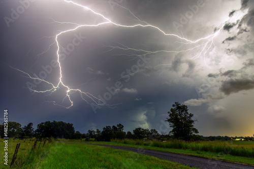 Lightning storm in country