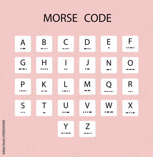 Morse Code International Morse Code on white background. Morse Code sign flat style. Vector