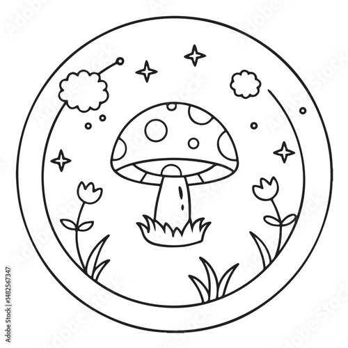 anti stress mandala coloring page, bold and easy mandala coloring page, mandala coloring page, line art, black and white illustration